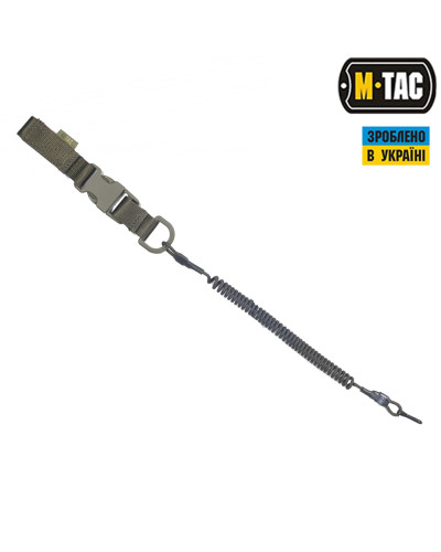 M-Tac шнур страхувальний Medium під карабін з D-кільцем і фастексом олива