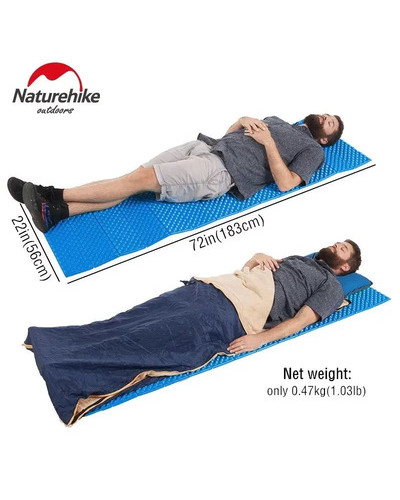 Килимок складний IXPE Naturehike NH19QD008, алюмінієва плівка, 185x56х1,8 см, оливковий зелений
