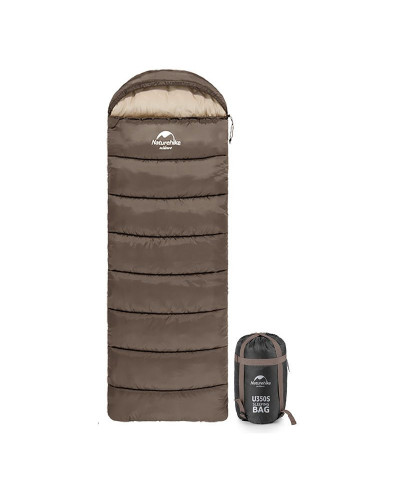 Спальник з капюшоном Naturehike U250 NH20MSD07, (6°C), лівий, коричневий