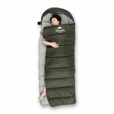 Спальник з капюшоном Naturehike U350 NH20MSD07, (1°C), правий, зелений
