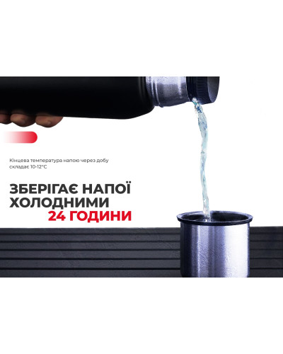 Термос Naturehike Q-9H NH19SJ010, 304 сталь, 1.0 л, чорний